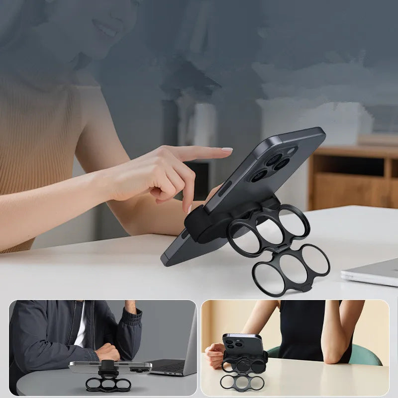 Compact Metal Phone Ring Stand with 360° Rotation