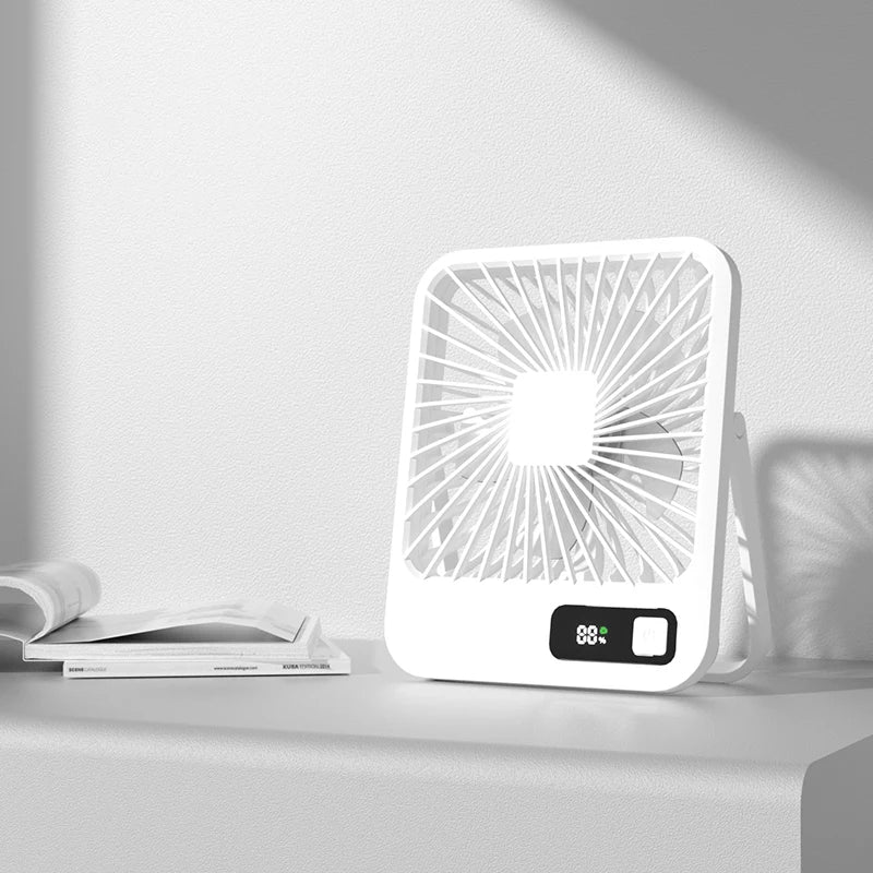 Portable Digital Display Rechargeable Table Fan