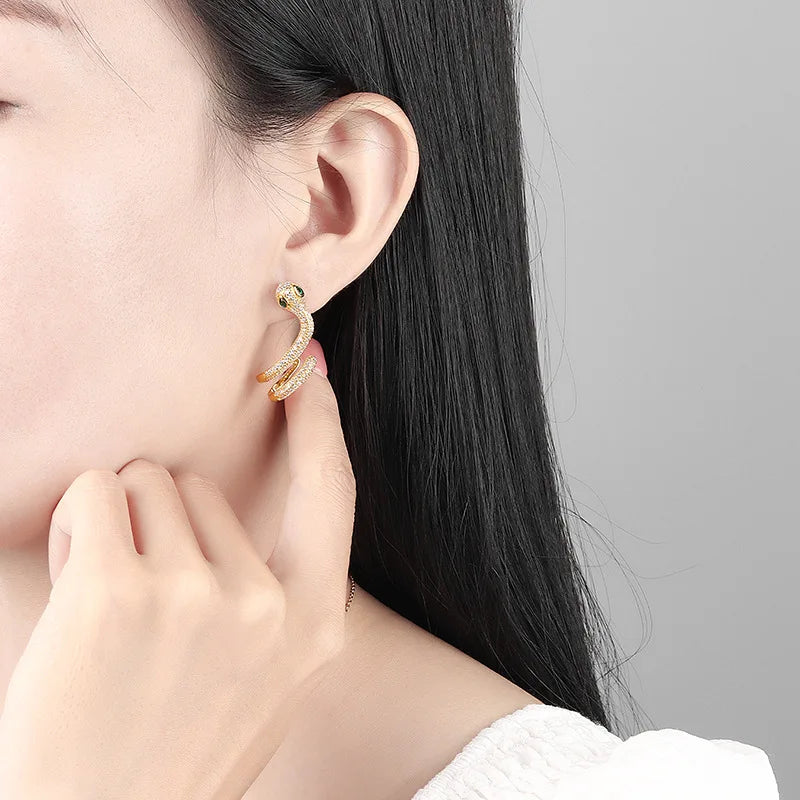 Zircon Snake Stud Earrings