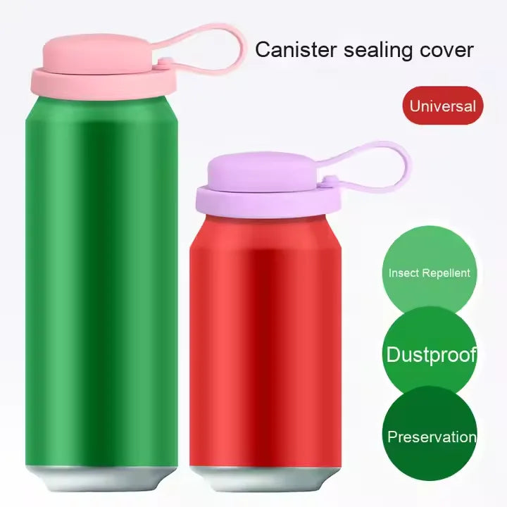 Silicone Can Cover with Straw Hole & Carry Handle