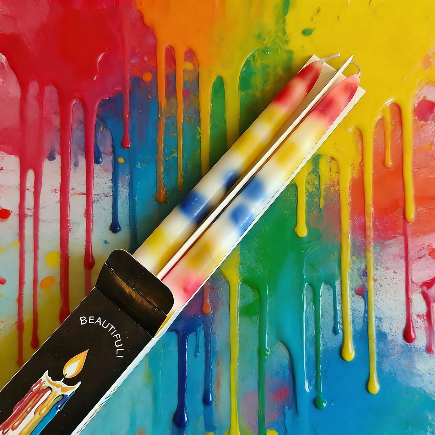 Colorful Rainbow Party Candles - Long-lasting Burn