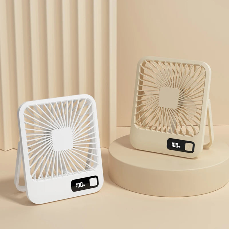 Portable Digital Display Rechargeable Table Fan