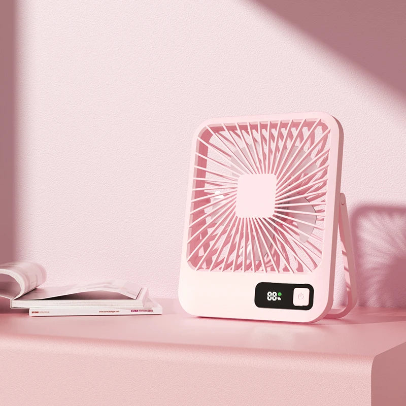 Portable Digital Display Rechargeable Table Fan