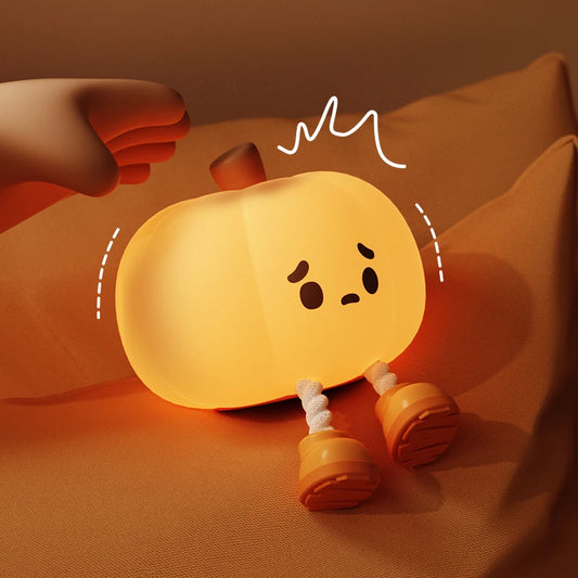 Kawaii Pumpkin Timer Silicone Night Light for Halloween