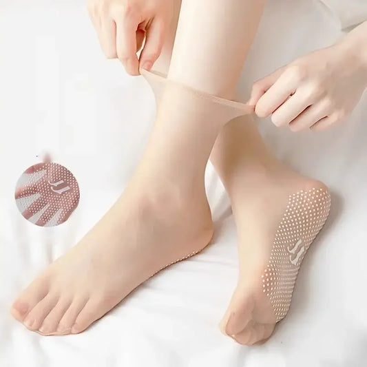 Silk Sheer Grip Slip-resistant Ankle Socks