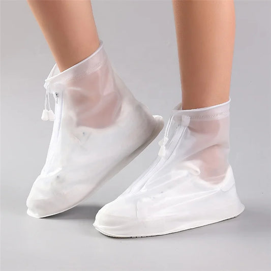 Clear PVC Rain Shoe Covers - Waterproof & Disposable