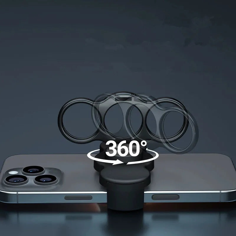 Compact Metal Phone Ring Stand with 360° Rotation