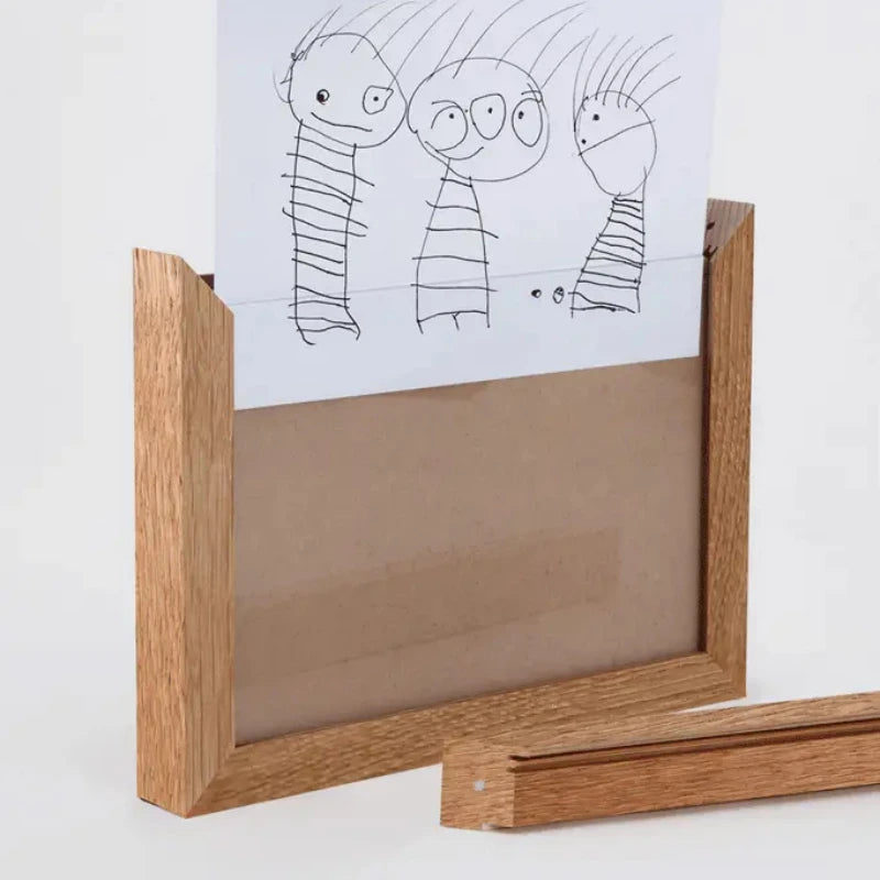 Kids Art Frame with Magnetic Real Wood