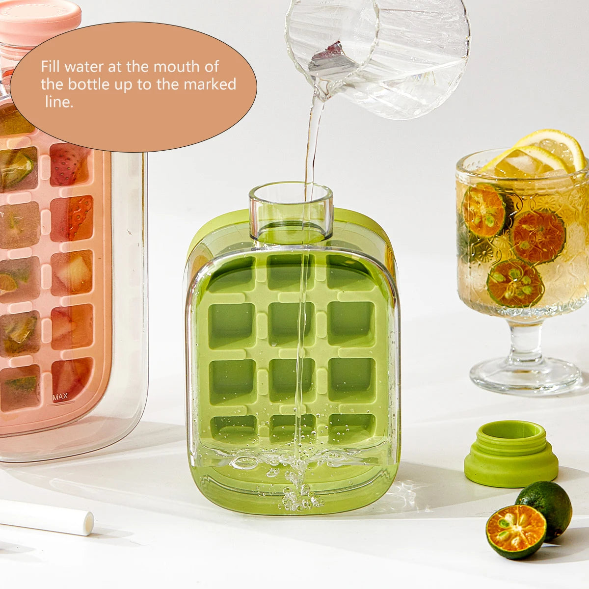 Portable 12-Grids Press-to-Release Ice Tray