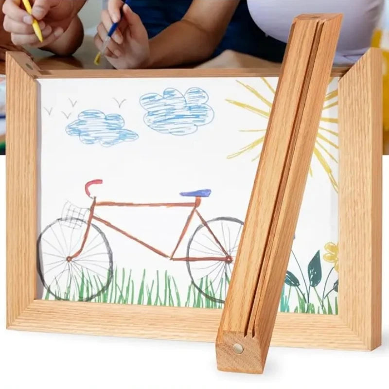 Kids Art Frame with Magnetic Real Wood