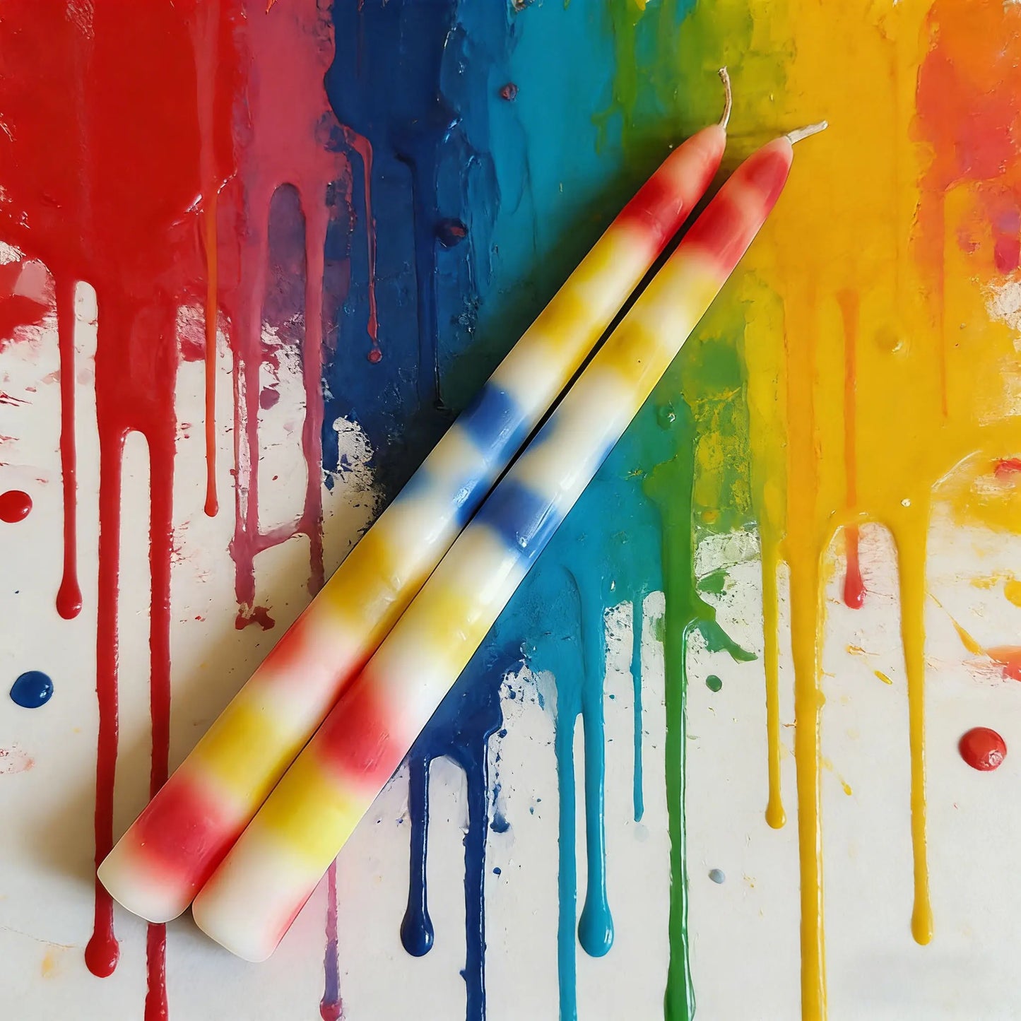 Colorful Rainbow Party Candles - Long-lasting Burn