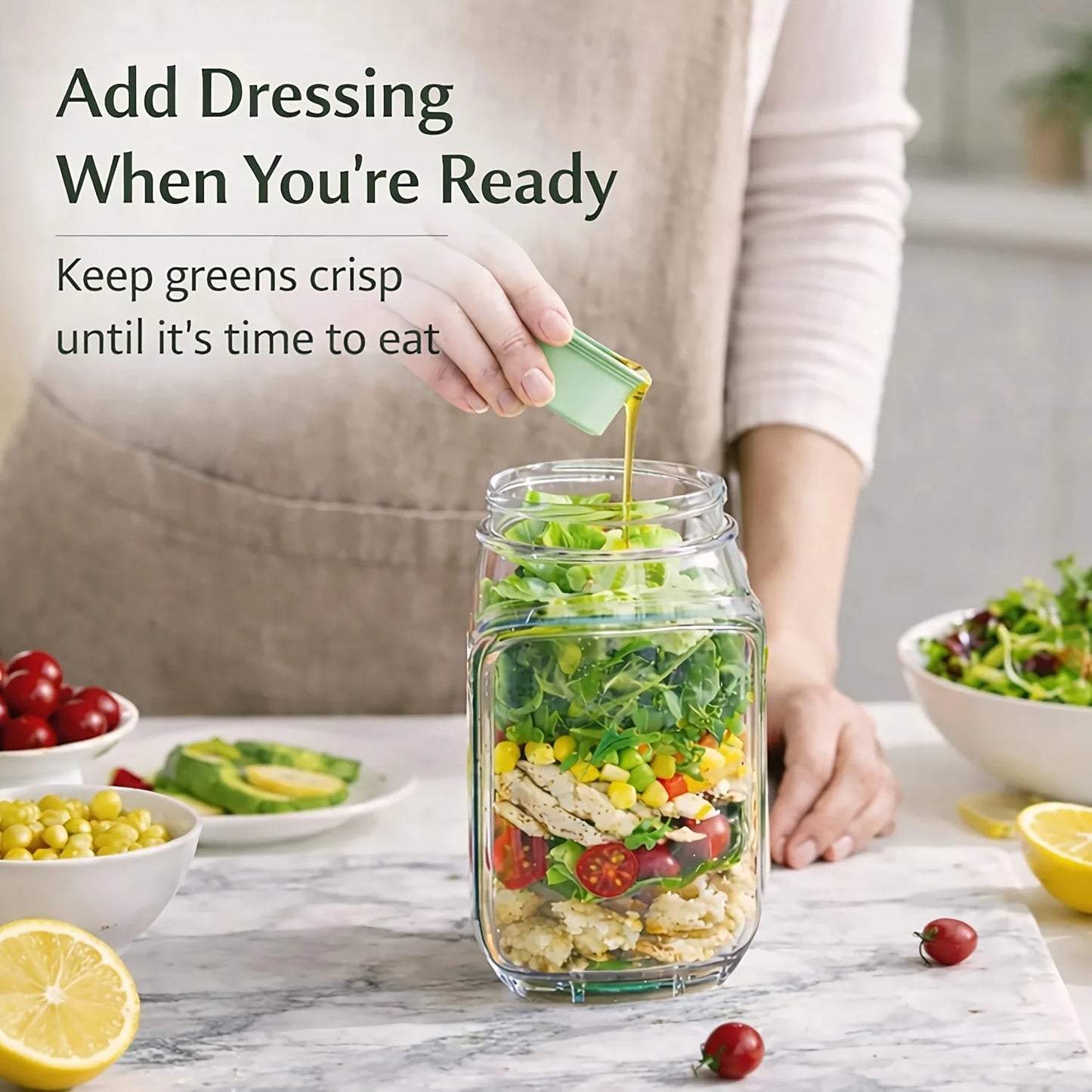 Leak-proof Side-opening Plastic Salad Cup