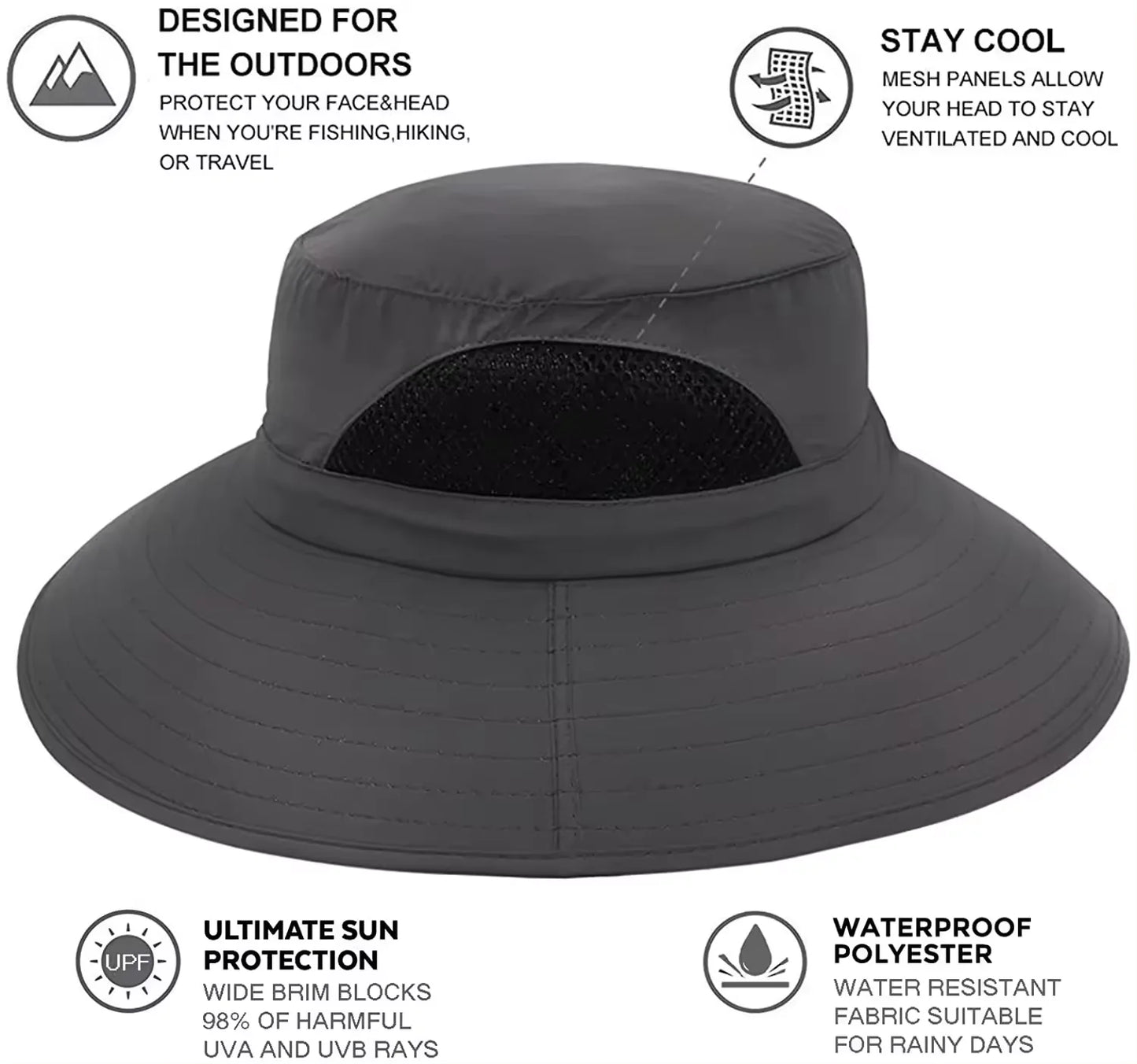 Quick Dry Sun Hat with Wide Brim for Men & Women