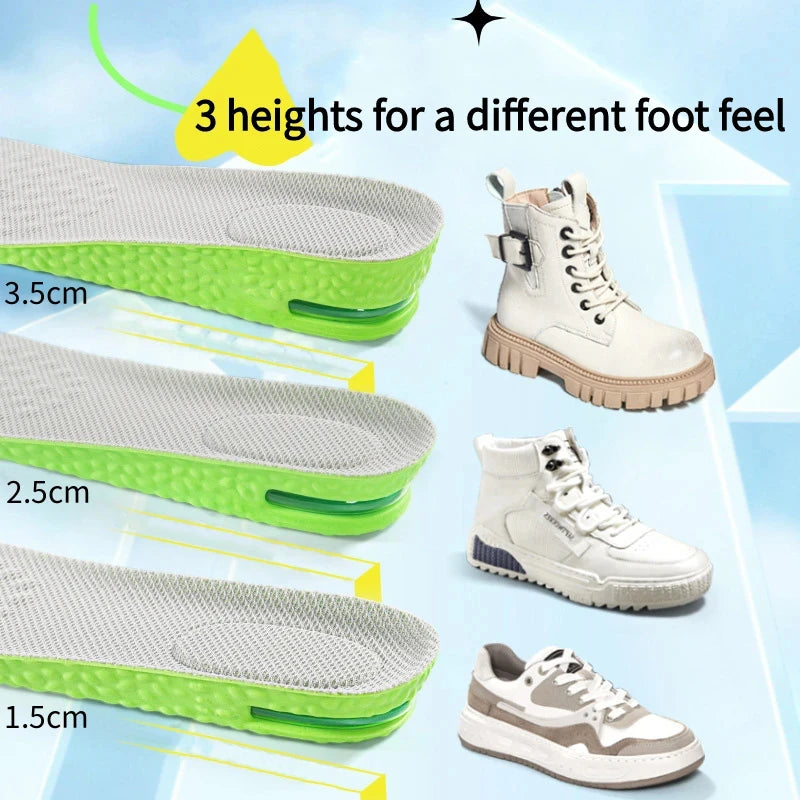 Adjustable Height Increase Insoles with Shock Absorption
