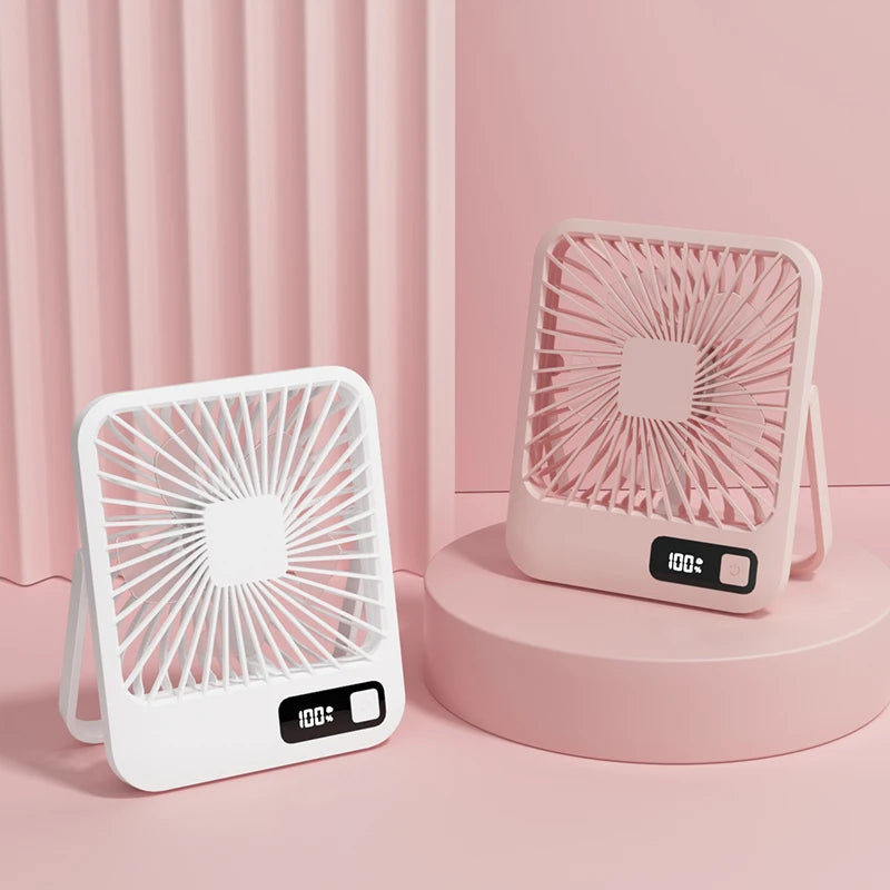 Portable Digital Display Rechargeable Table Fan
