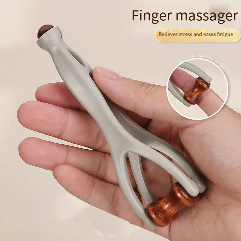 Wooden Hand Massager Roller & Acupressure Comb