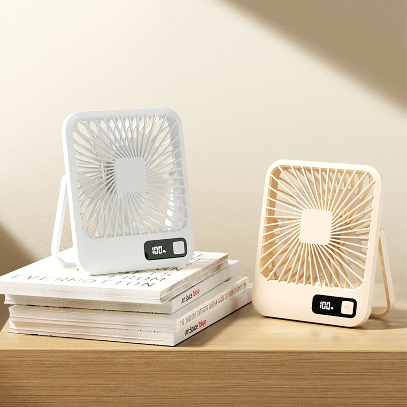 Portable Digital Display Rechargeable Table Fan