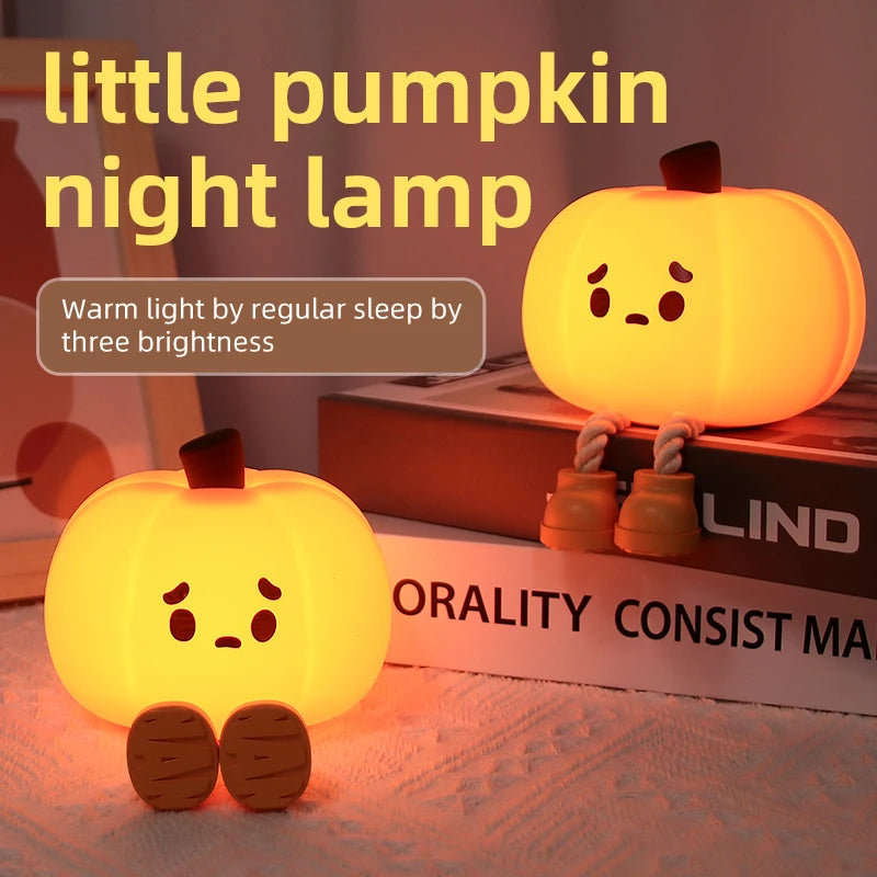 Kawaii Pumpkin Timer Silicone Night Light for Halloween