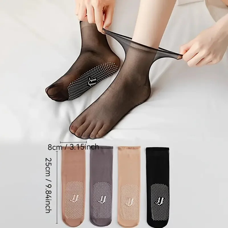 Silk Sheer Grip Slip-resistant Ankle Socks