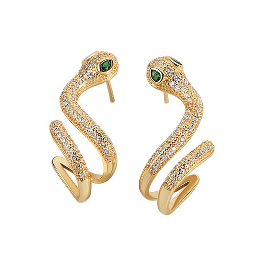 Zircon Snake Stud Earrings